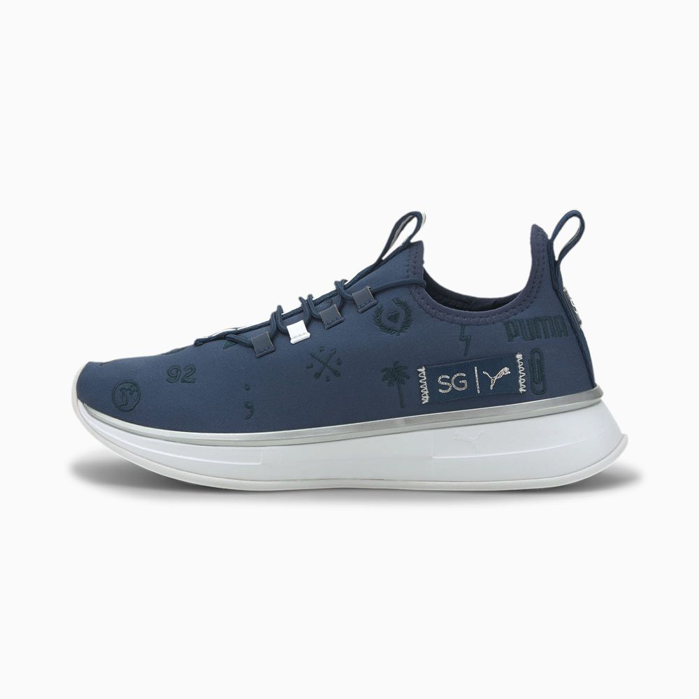 Puma SG Runner Embroidery Női Edzőcipő - Sötétkék/Metal Titán ( Hungary - SAJWR6259 )